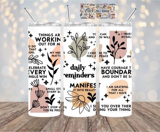 Daily Reminders Stainless Steel Tumbler