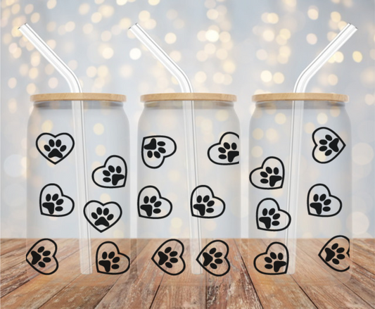 Paw Print Clear Beer Can